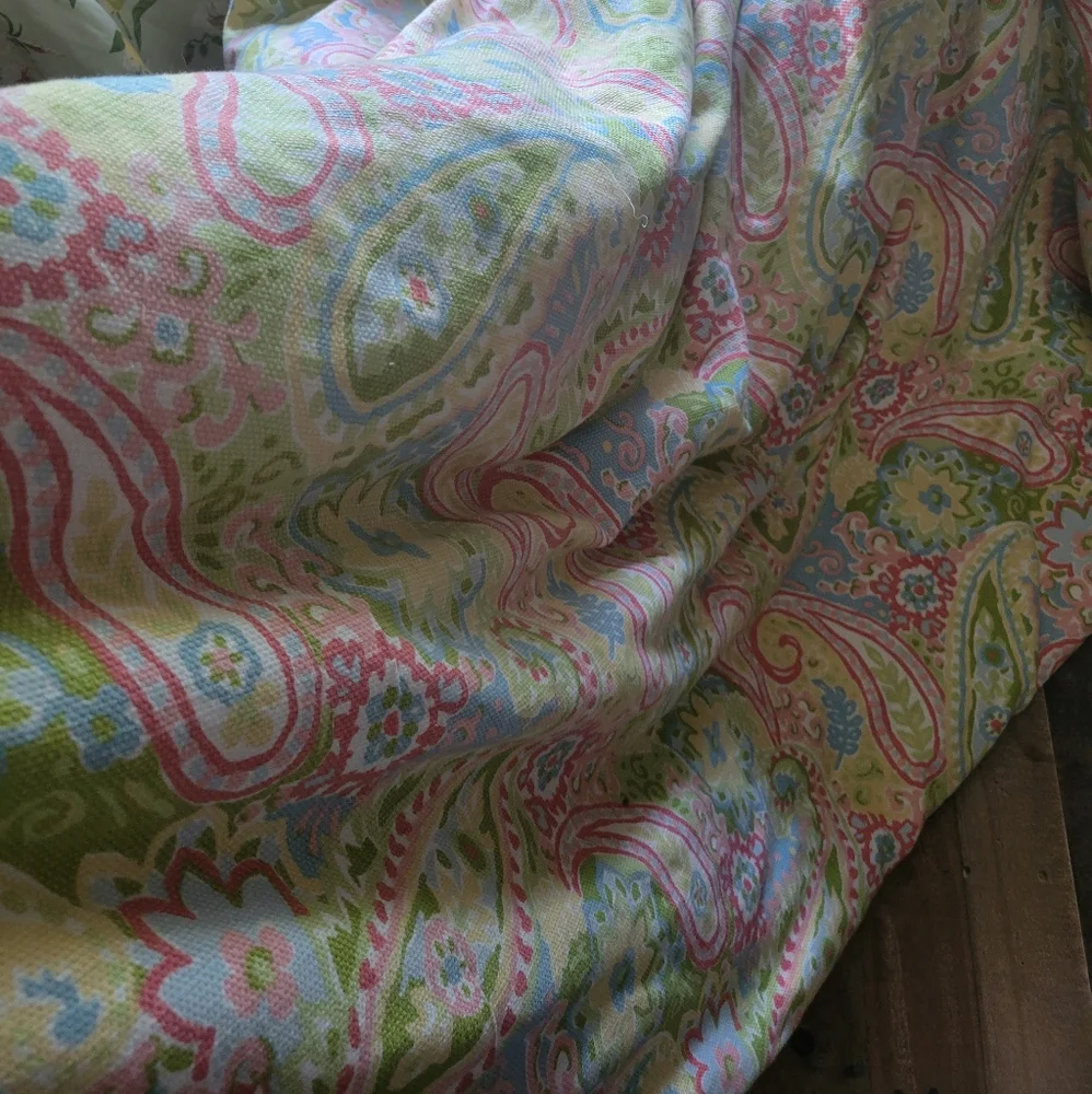 Queen duvet Custom Paisley Heavy fabric Pink green blue FIRM PRICE